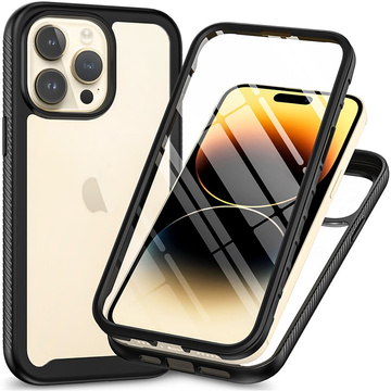 Чохол для iPhone 15 Pro Max броньована кришка гідрогелева плівка Case Defense 360 ​​​​Pro Alogy black