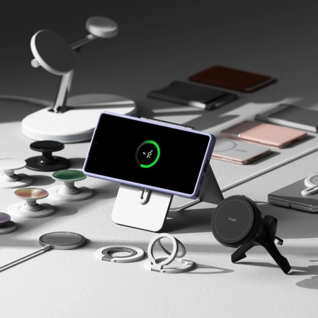 Silikónový kryt na Samsung Galaxy S25 Ultra s levandulovým krúžkom, magnetický MagSafe.