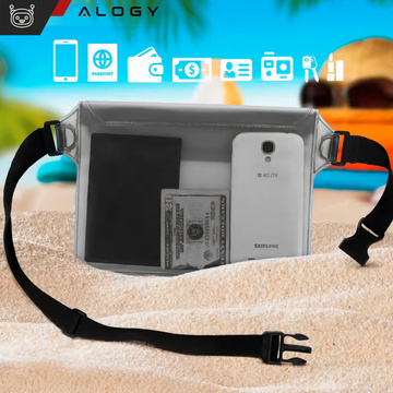 Vodotěsné pouzdro Pasová taška Pouzdro na telefon Vodotěsné pouzdro 21,5 x 23,5 cm Alogy Waterproof Black