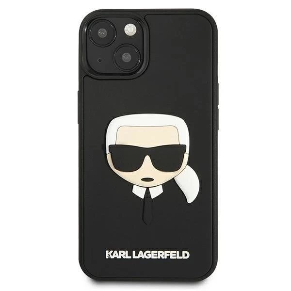 Karl Lagerfeld KLHCP13SKH3DBK iPhone 13 mini 5,4" černý/černý pevný obal 3D gumová Karlova hlava