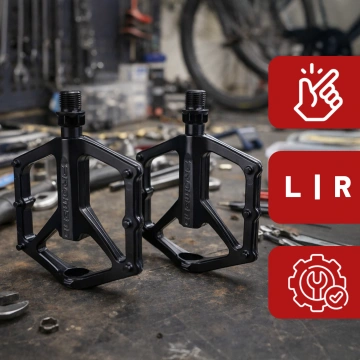 Plattform-Fahrradpedale für MTB-Fahrräder, Aluminium 9/16" Schwarzes Aluminium-Set [2 Stk.]