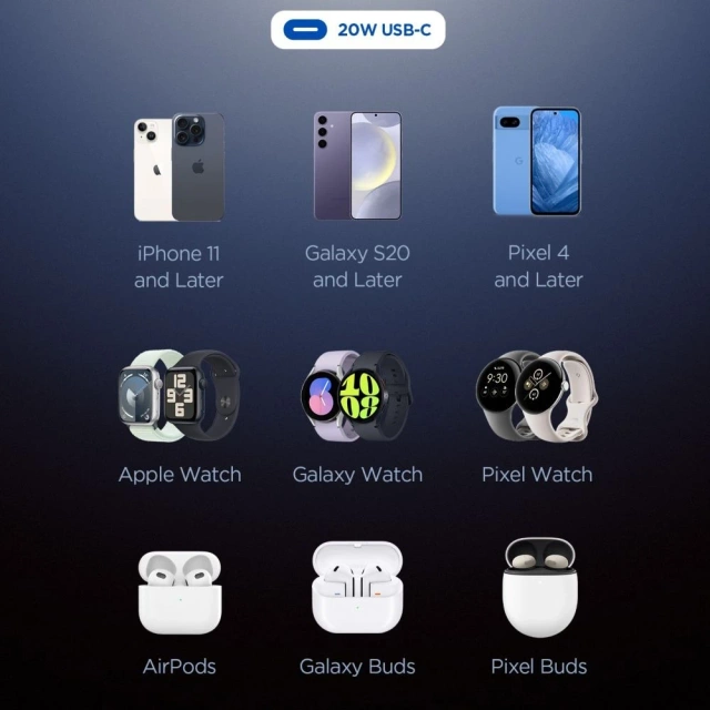 Spigen Essential EE201EU 20W USB-C GaN Quantum Boost Schwarzes Wandladegerät