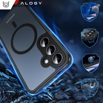 Pouzdro Alogy Matte HybridMag™️ MagSafe Matně černé pro Samsung Galaxy S25