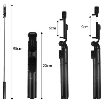 Alogy Holder Wireless Selfie Stick Bluetooth foldable Tripod Mini tripod for phone with LED light