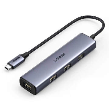 UGREEN HUB USB Typ C – 4x USB 3.2 Gen 1 stříbrný (CM473 20841)