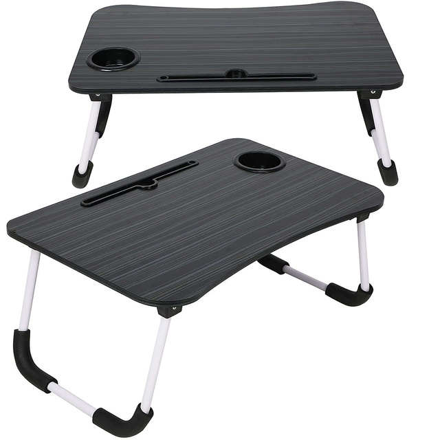 Portable Folding Laptop Table Notebook Bed Desk Breakfast Laptop Stand MacBook Black