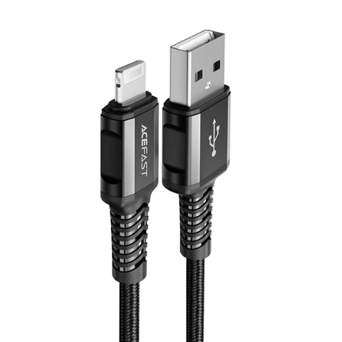 Acefast kábel MFI USB - Lightning 1,2m, 2,4A čierny (C1-02 čierny)