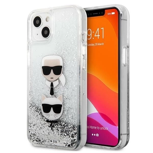 Karl Lagerfeld KLHCP13SKICGLS iPhone 13 mini 5,4" srebrny/silver hardcase Liquid Glitter Karl