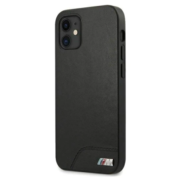 BMW BMHCP12SMHOLBK Pouzdro na telefon pro Apple iPhone 12 Mini 5,4" černo/černé pevné pouzdro M Collection Smooth PU
