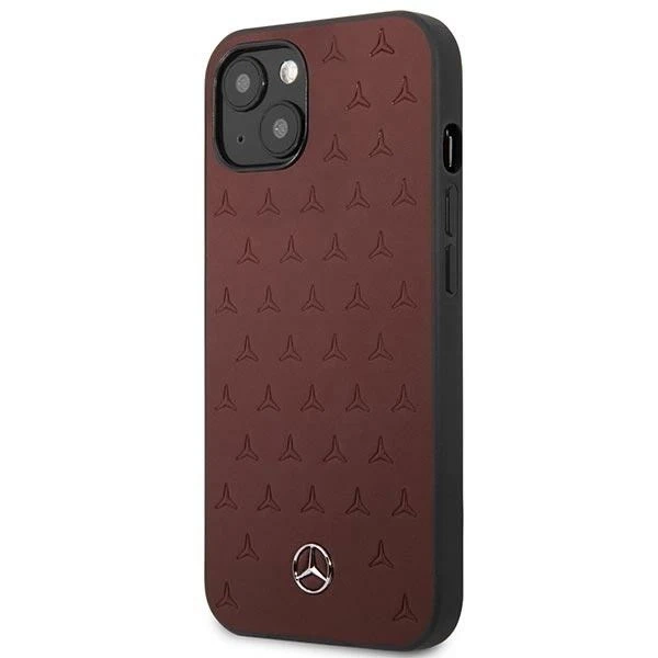Etui Mercedes MEHCP13SPSQRE для iPhone 13 mini 5,4" червоний/червоний твердий чохол Leather Stars Pattern