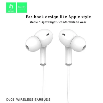 Bluetooth slúchadlá DENMEN DL05 Čierne TWS Diaľkové ovládanie