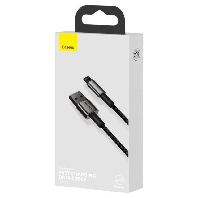 Baseus Tungsten USB-Kabel - Lightning 2,4 A 2 m schwarz (CALWJ-A01)