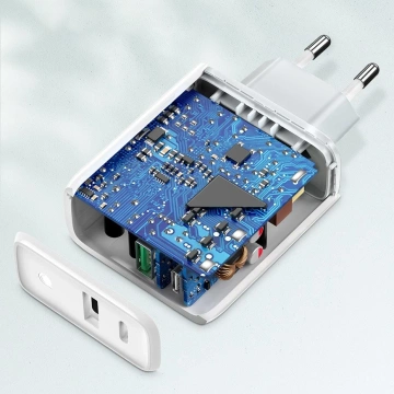 Швидкий зарядний пристрій Ugreen USB Type C / USB 36 W Quick Charge 4.0 Power Delivery білий (60468 CD170)