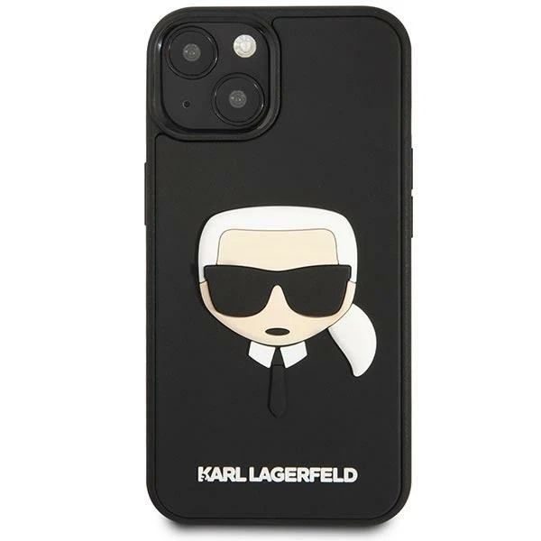 Etui Karl Lagerfeld KLHCP14MKH3DBK pro iPhone 14 Plus 6,7" pevný obal 3D gumová Karlova hlava