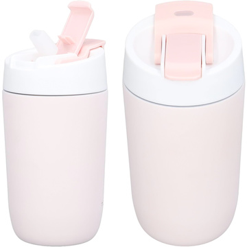 Thermobecher-Thermoskanne mit Ausgießer und Strohhalm für Kaffee, Yerba-Mate-Tee, 480 ml, Vakuumflasche Alogy Steel Pink