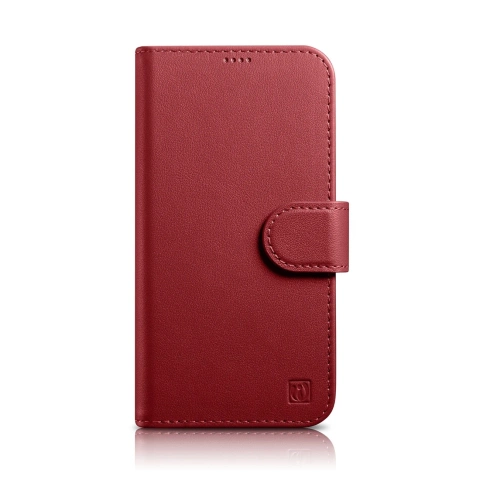 iCarer Wallet Case 2in1 for iPhone 14 Pro Max Leather Flip Cover Anti-RFID Red
