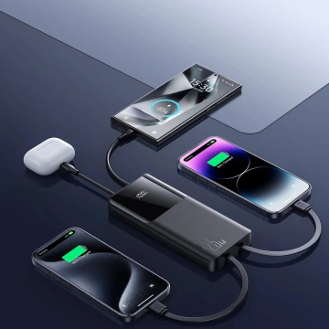 Powerbanka Joyroom 10 000 mAh 22,5 W s 2 káblami – pripravená na nabíjanie