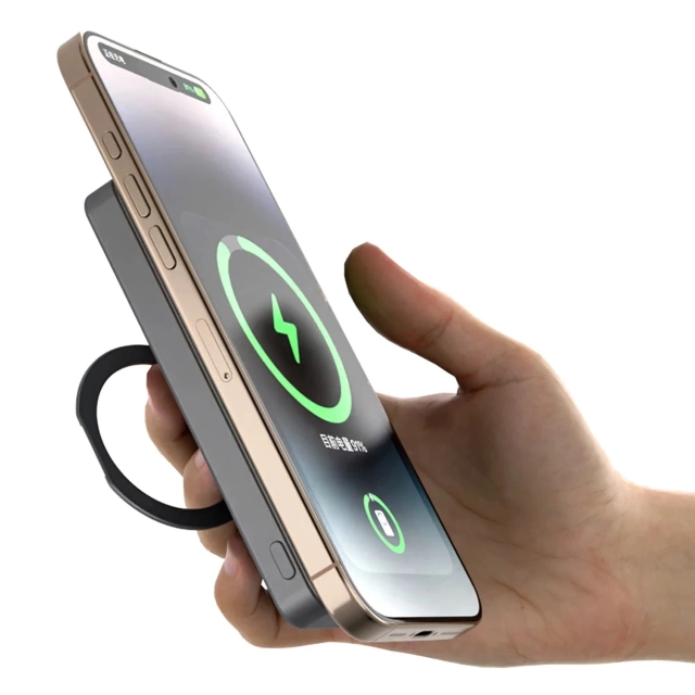 Powerbank Dudao K28 10000mAh 22.5W MagSafe Podstawka Srebrny