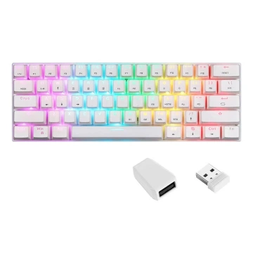 Motospeed SK62 kabellose mechanische Tastatur weiß (blaue Schalter)