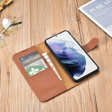 Шкіряний чохол iCarer Haitang Leather Wallet Case для Samsung Galaxy S22 (S22 Plus) Wallet Housing Cover Brown (AKSM05BN)