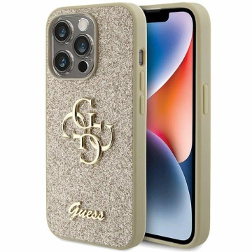 Etui Guess GUHCP15XHG4SGD do iPhone 15 Pro Max 6.7" złoty/gold hardcase Glitter Script Big 4G