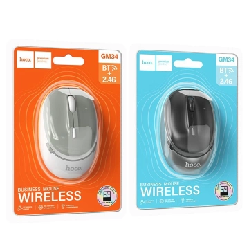 Бездротова миша HOCO 2.4G Bluetooth 1600 DPI GM34 сіро-біла