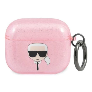 Karl Lagerfeld KLA3UKHGP AirPods 3 cover pink/pink Glitter Karl`s Head