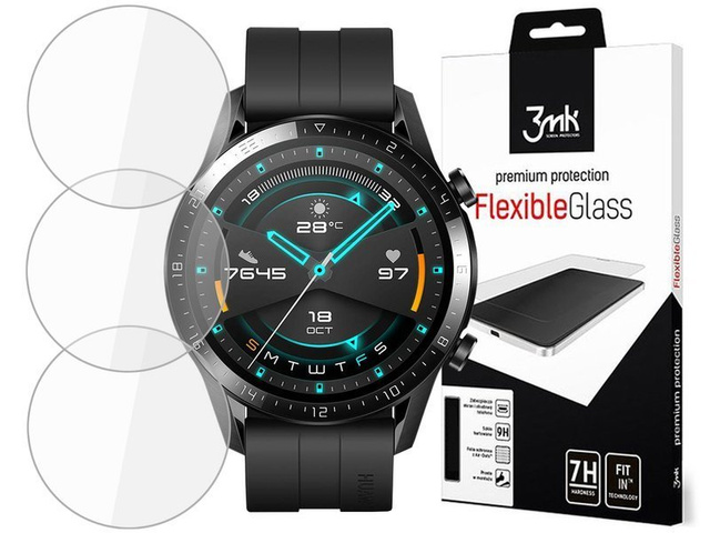 Sklo 3mk x3 Flexible Glass 7H pre Huawei Watch GT 2 46mm