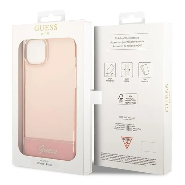 Guess GUHCP14MHGCOP case for Apple iPhone 14 Plus 6.7" pink/pink hardcase Translucent