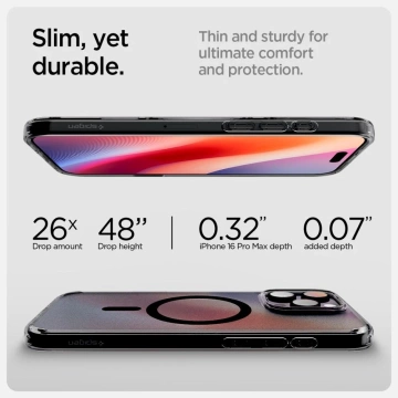 Puzdro Spigen Ultra Hybrid "T" Mag MagSafe iPhone 16 Pro Frost Black
