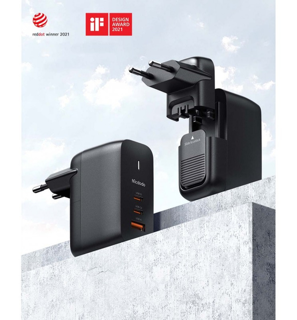 Зарядний пристрій GaN 65W Mcdodo CH-0291 2x USB-C, USB-A (чорний)
