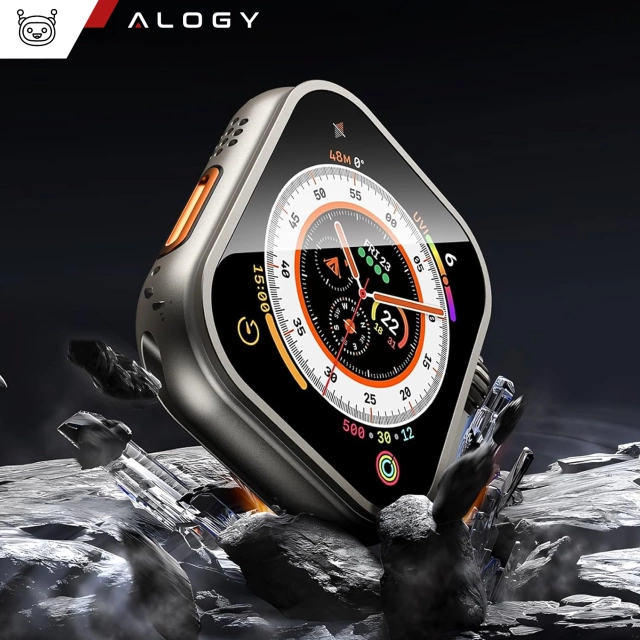 2x rám z tvrdeného skla pre Apple Watch Ultra / Ultra 2 49 mm ochrana obrazovky Alogy Protector 9H Titanum