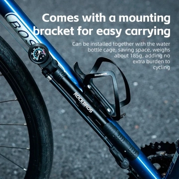 Насос велосипедний Rockbros 42310006001 з манометром - чорний