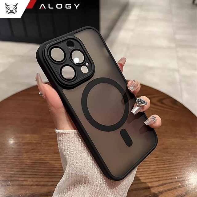 Kryt pre Apple iPhone 16 Pro Max Alogy MagSafe Hybrid Matte Case Matný kryt s ochranou šošovky čierny