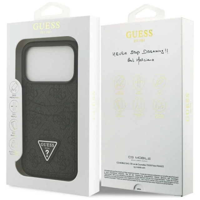 Etui Guess do iPhone 17 Pro 4G Double Card Triangle Black