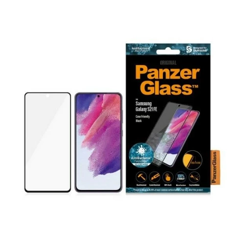 Szkło PanzerGlass E2E Microfracture do Sam S21 FE Case Friendly Finger Print AntiBacterial czarny/black 7275