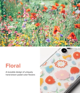 Ringke Fusion Design Armor Case Cover with Gel Frame for Samsung Galaxy S22 (S22 Plus) Transparent (Floral) (F593R31)
