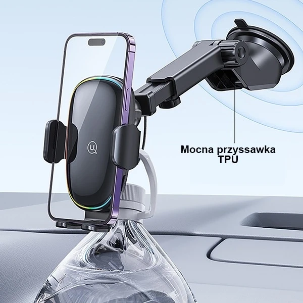 Uchwyt Indukcyjny 15W USAMS US-CD187 Szyba/Deska/Kratka Czarny