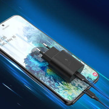 Настінний зарядний пристрій 3,6 A 25 Вт Fast Power Delivery PD USB-C Type-C Single Black