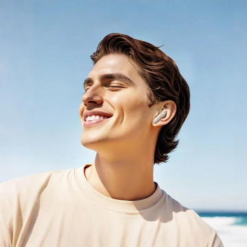 Навушники Hoco EQ21 ANC ENC TWS білого кольору з сенсорним світлодіодним екраном