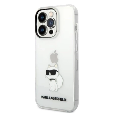 Etui Karl Lagerfeld KLHCP14XHNCHTCT na iPhone 14 Pro Max 6,7" pevné puzdro Ikonik Choupette priehľadné