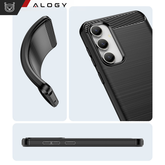 Чохол для Samsung Galaxy S23 FE броньована задня телефонна кришка чохол Alogy Carbon Silicone black