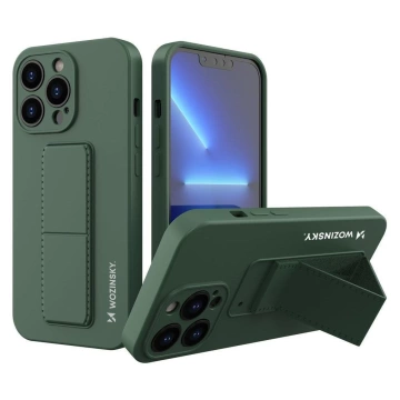 Силіконовий чохол з підставкою Wozinsky Kickstand Case для iPhone 13 mini темно-зелений