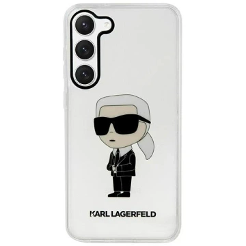 Ochranné pouzdro na telefon Karl Lagerfeld KLHCS23SHNIKTCT pro Samsung Galaxy S23 S911 průhledné pevné pouzdro Ikonik Karl Lagerfeld