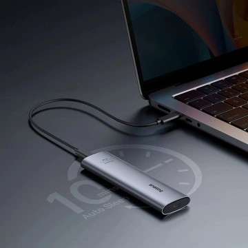 Baseus FlyJoy M.2 NVMe 10 Gb/s SSD box – sivý, až 8 TB