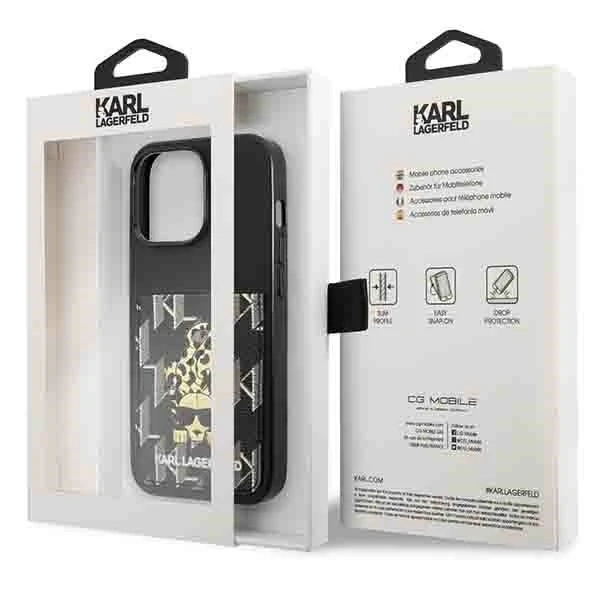Etui Karl Lagerfeld KLHCP13LCANCNK pro iPhone 13 Pro / 13 6,1" pevný obal Karlimals Cardslot