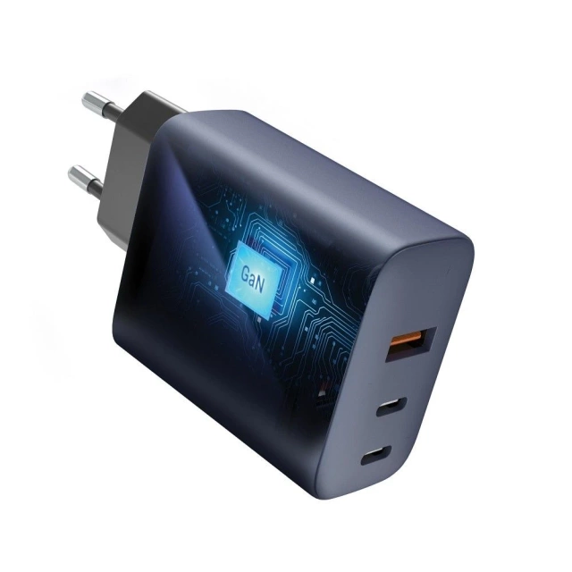 FORCELL F-ENERGY GaN nástenná nabíjačka 2 x USB typu C USB A PD QC4.0 4A 65W šedá
