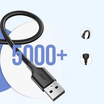 Uzelený kábel USB – micro USB 2.4 A 480 Mb/s 1,5 m čierny (US289 60137)