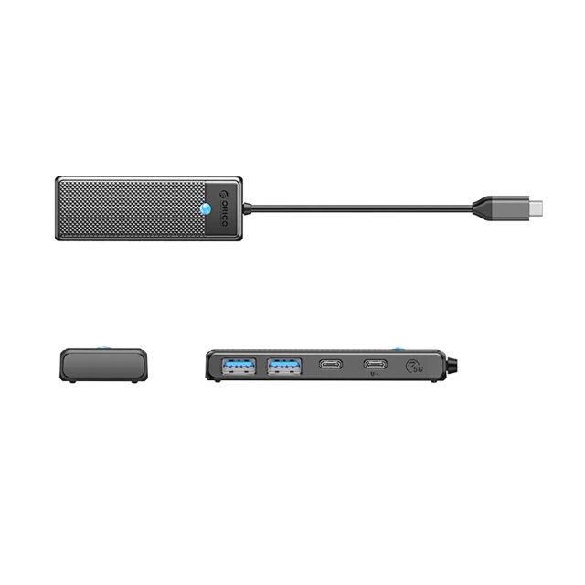 Hub USB-C Orico PAPW2AC-C3 4x Porty 100W PD 5Gbps Czarny