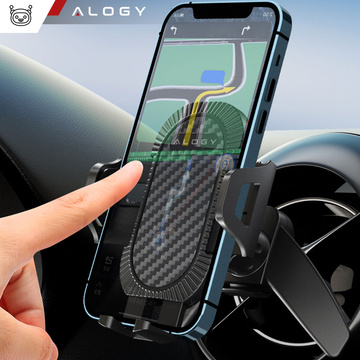 Alogy 3in1 Car Phone Holder for Window Window for Dashboard Grille Cockpit Black USB-C Cable 2.4A 1m
